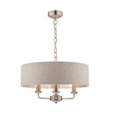 Laura Ashley Sorrento 3 Light Satin Nickel  Natural Shade